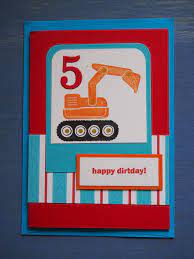 Write a special message and embellish with pretty craft notions, if you like. Flushed With Rosy Colour Handmade Card For A 5 Year Old Boy Old Birthday Cards Kids Birthday Cards Birthday Cards For Boys