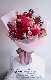 Luxury beautiful bouquet of flowers for birthday. Lemon Grass Flowers Bouquet Flowers Bouquet Gift Flower Gift
