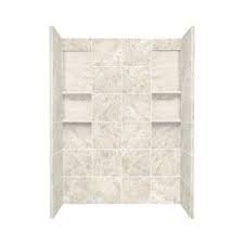 Style Selections 30 In W X 60 In L X 80 In H Silver Mocha Shower Wall Surround Side And Back Panelss Shower Surround Panels Shower Wall Corian Shower Walls