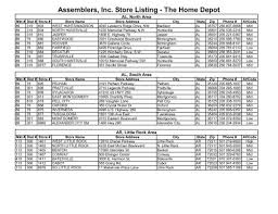 We provide tools, appliances, outdoor furniture, building materials. Store List Home Depot 10rev Assemblersinc Net