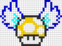 Angel Mushroom Perler Bead Pattern Bead Sprite Pixel Art Anime Champignon Dessin Pixel Art Champignon