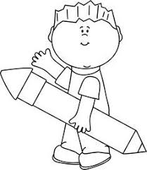 Black And White Cartoon Black And White Boy Clipart Image Result For Cartoon Kids Writing Black And White Black And White Cartoon Giant Pencil Clip Art