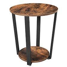 Rating 4.700018 out of 5. Buy Vasagle End Table Round Side Table With Storage Shelf Easy Assembly Industrial Accent Furniture With Steel Frame Rustic Brown And Black Ulet57x Online In Indonesia B07fnhp3zl