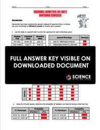 How dna works and an easier way to determine the percentage of genes. Worksheet Squirrel Genetics With Dihybrid Crosses Part D Tpt