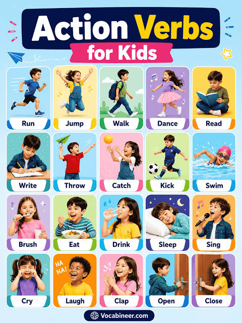 100 Action Words in English with Sentences