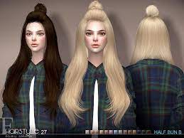 Quickest way to get the cowplant in the sims 4 with debug mode and where to find cowplant berry. The Sims Resource Hair Half Bun N27b By S Club Sims 4 Hairs Sims Hair Womens Hairstyles Sims 4
