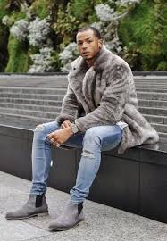 Our range includes suede & leather chelsea boots in shades of black, grey, brown, tan, navy. Casual Winter Outfit Idea With A Light Wash Ripped Denim Gray Suede Chelsea Boots Gray Fur Coa Chelsea Boots Men Outfit Mens Outfits Men Fashion Casual Outfits