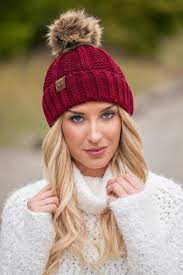 Cc Knit Blanket Lined Fur Pom Pom Beanie Burgundy Fur Pom Pom Beanie Beanie Outfit Burgundy Beanie Outfit