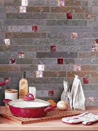 The designer wanted one wow feature and opted for this higher end tile to create a focal point. Brazilian Rusty Slate Subway Glass Backsplash Tile