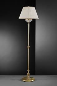Stehlampe Aus Messing Und Satiniertem Glas Mit Lampenschirm