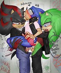 5 fingers anal anal sex anthro archie comics blue body bodily  fluids double anal double penetration english text erection femboy fingers  genitals group group sex hauringu hi res male