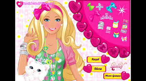 barbie dress up makeup games fashion name