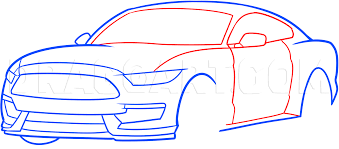 Free printable coloring page of a drifting ford mustang muscle car, kicking the tail out. How To Draw A 2016 Shelby Mustang Coloring Page Trace Drawing