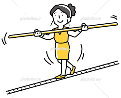 バランスをとりながら綱渡りする女性 イラスト素材 [ 7290367 ] - フォトライブラリー photolibrary