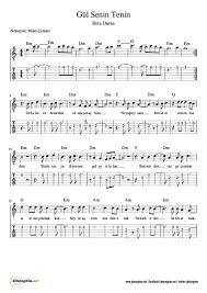 gul senin tenin gitar nota tab gitaregitim net gi tar sarkilar muzik