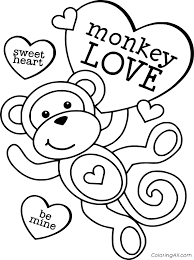Love coloring page from st. Monkey Love Coloring Page Coloringall