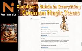 Xanathar S Guide To Everything Common Magic Items Everything Guide Dungeons And Dragons