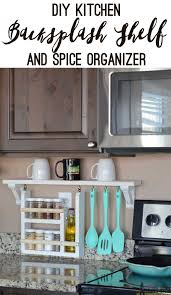 diy kitchen backsplash shelf and spice