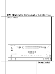 .the rds (radio data system) applies in full also to the rbds (radio broadcast data system). Harman Kardon Avr 505 Limited Edition Owner S Manual Pdf Download Manualslib