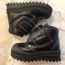 Toddler Pom D Api Black Leather Boots Euro 23 Us 7