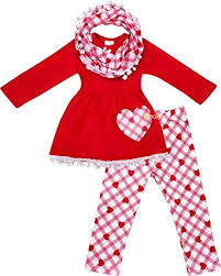 5 out of 5 stars (1,863) 1,863 reviews $ 18.95 free shipping favorite add to. Amazon Com Little Girls Valentines Day Love Heart Applique Outfits Top Leggings Scarf 3pc Set Clothing