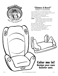 Carseat Saftey Coloring Pages Gimme A Boost Booster Seat Coloring Sheet Booster Seat Booster Car Seats