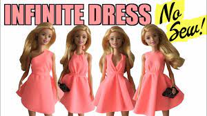 I also don't have a lot of experience sewing clothes for 11.5″ fashion dolls. How To Make An Infinity Dress No Sew Barbie Clothes Youtube