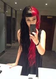Split Dyed Hair Split Dyed Hair Two Color Hair Hair Styles