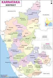 Map of india, satellite view. Karnataka District Map