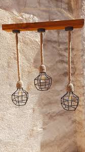لوستر ۳شعله | Wooden light, Wooden, Lighting
