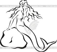 Black And White Mermaid Mermaid Vector Clip Art Mermaid Clipart Vintage Mermaid Mermaid Vector