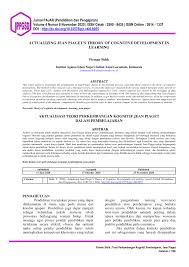 Teori perkembangan kognitif piaget akan dijelaskan pada video ini.anggota kelompok :ita esriani br sembiring180811642016izzatullah luthfi abdul hafidz. Pdf Actualization Of The Jean Piaget Cognitive Development Theory In Learning