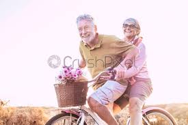 Outdoors couple fun having mature outdoor. Cheerful Mature Couple Of Senior Enjoy The Outdoor Leisure Activity Stock Photo Crushpixel