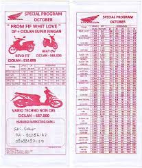 Brosur Harga Motor Honda Surakarta Bapakmotor