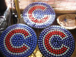Bottle Cap Cubs Tables Need To Make A Tb For Our Porch Beer Bottle Cap Crafts Beer Cap Art Bottle Cap Crafts