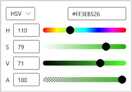 Apple mac os x system color picker (has a color disk for h/s and a slider for v) Winui Color Picker Control Syncfusion