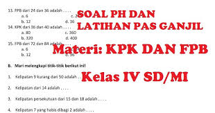 Soal cerita kpk dan fpb kelas 4 sd. Soal Kpk Dan Fpb Kelas 4 Sd Mi Kurikulum 2013 Dan Ktsp Terbaru Coretan Guru