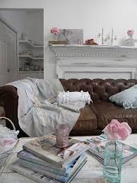 Brown Leather Shabby Chic Bursts Of Color Practical Decor Home Living Room Shabby Chic Living Room Shabby Chic Furniture