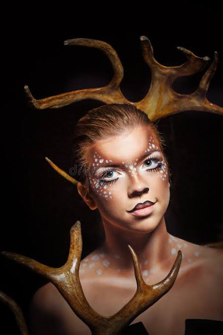 Girl with makeup deer stock image. Image of makeup, enigma - 47427281