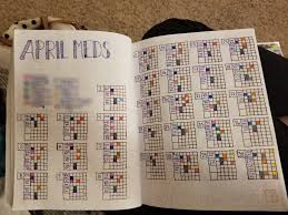 Medication Tracker Chart Bullet Journal Bullet Journal