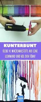 Sie Klebt 45 Wachsmalstifte Auf Eine Leinwand Und Holt Den Fohn Vor Diesem Bild Bleibt Jeder S Wachsmalstifte Wachsmalstifte Bilder Geschmolzene Wachsmalkunst