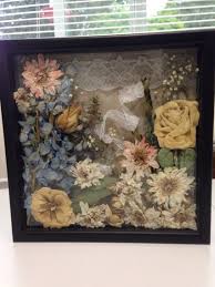 Using epoxy resin to preserve flowers will give you stunning results. My Friend S Wedding Flowers Dried And Arranged In A Shadow Box Flower Shadow Box Flower Box Centerpiece Bouquet Shadow Box