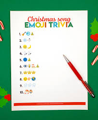 Christmas and holiday songs are an indispensable part o. Printable Emoji Christmas Songs Game Happiness Is Homemade