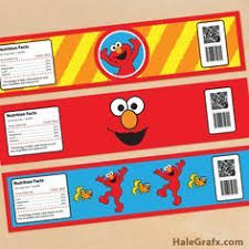1st Birthday Birthday Nutrition Facts Label Template Free Printable Elmo Sesame Street Water Bottle Labels Elmo Birthday Party Sesame Street Birthday Party Sesame Street Birthday