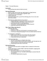 Cyc 601 Textbook Notes Fall 2016 Chapter 7 Participant Observation Face Validity Schizophrenia