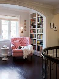 Reading Nook A Pink Tufted Chair For Our Library Home Cozy Reading Corners Home Libraries