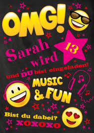 13 Jahre Einladungskarte Zur Geburtstagsparty Fur Teenies Mit Emo Einladung Kindergeburtstag Kostenlos Einladung Kindergeburtstag Geburtstags Einladung Kinder