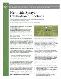 Herbicide Sprayer Calibration Guidelines Techline Invasive