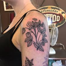 What does a rose vine tattoo look like? Erkan Tattooart Coffie Plant And Strawberry Plant Facebook