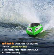 Amazon Com Remote Control Boats For Pools And Lakes H105 Velocity Fast Rc Boat Self Righting Brushless Spee Remote Control Boat Radio Controlled Boats Boat